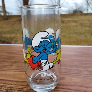 1982 Limited Edition Smurfs Glass Brainy